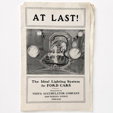 Antique 1912 Vesta Ford Model T Lighting System Sales Brochure Chicago Diagram Antique 1912 Vesta Ford Model T Lighting System Sales Brochure Chicago Diagram