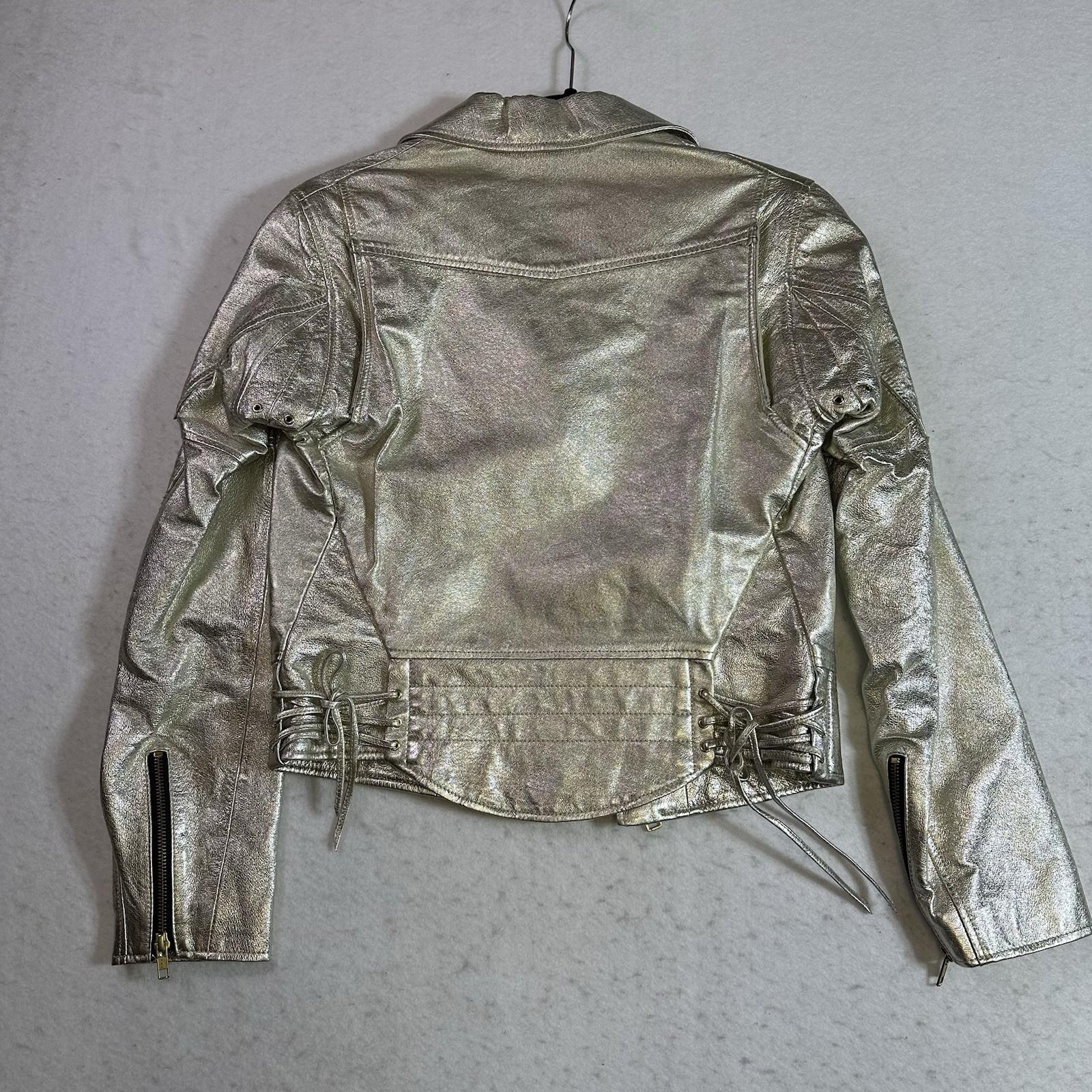 Adidas Jeremy Scott JS Leather Gold Biker Jacket Size Men’s Size X-Small Sample image 2
