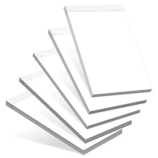 6 Pack Note Pads 8.5x5.5 Inch, Blank Scratch Pad, 50 Sheets Per Memo Pad writing