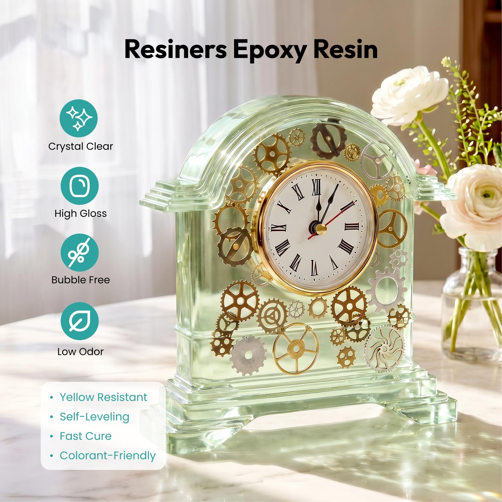 Resun Clock Resiners 32oz Epoxy Resin Clock Making Kit For Resin DIY Craft R-271E ...