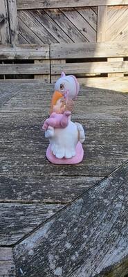 Handgemachter Storch Caketopper Cold Porcelain 10cm