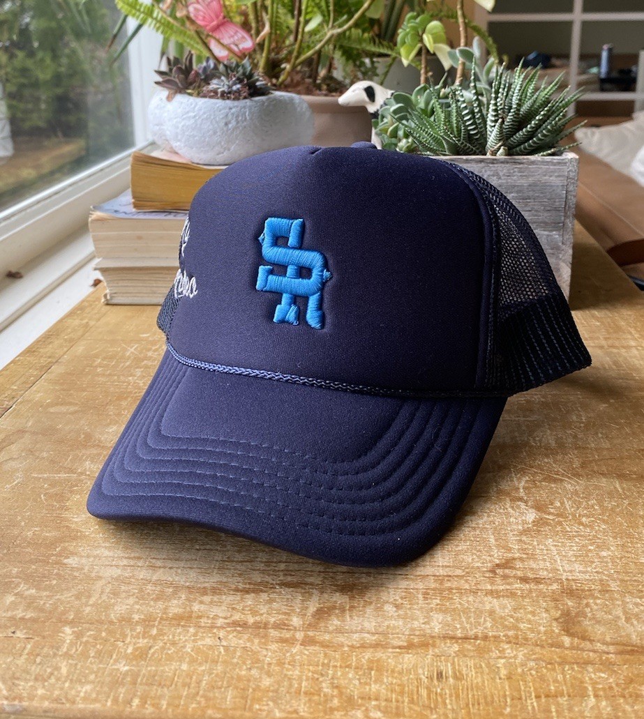 Stevenson Ranch Mesh Trucker Hat - Not My First Rodeo - Blue by Mike Stud