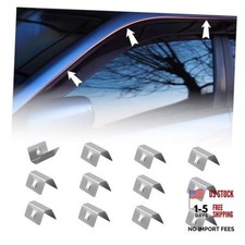 12PCS Stainless Steel Rain Gards for Car Windows Clips