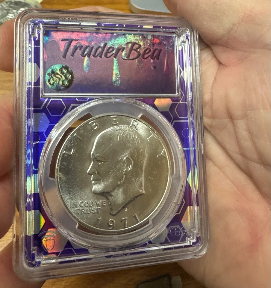 1971 S $1 Silver Ike Eisenhower Dollar PCGS MS65 - Image 4 of 4