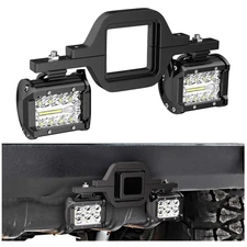 2 Pcs Waterproof 4 Inch 60W LED Pods with 2 Inch Tow Hitch Brackets - Superio...