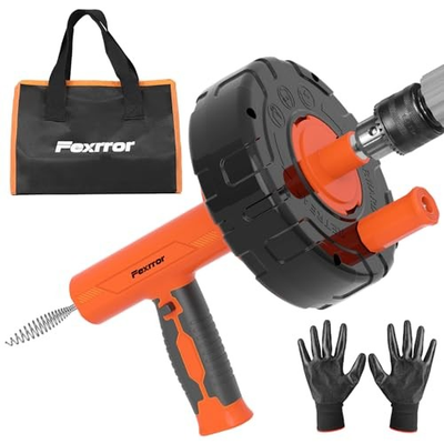 #ad #ad 33FT Drain Snake Auger with Auto Feed Manual Powered Drain Clog Remover Tool $40.04