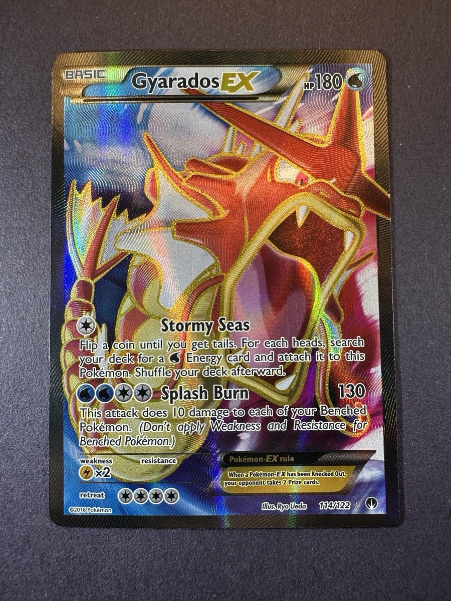 Pokmon Shiny Gyarados EX Full Art Holo Rare Card 114/122 Breakpoint LP