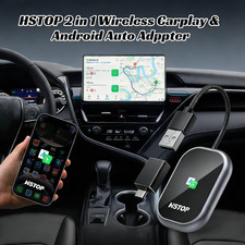 Android Wireless Car Adapter and Apple Carplay Wireless Adapter, 2 in 1 Design