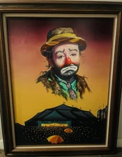 Emmett Kelly, often titled "Weary Willie," by the artist Donald "Rusty" Rust.