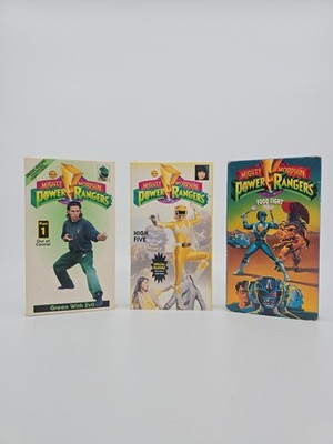 Mighty Morphin Power Rangers VHS Lot Green With Evil High Five Food Fight