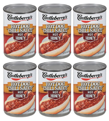 Castleberry's Hot Honey Hot Dog Chili Sauce 6 Pack