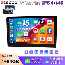 4 64G 7" Double 2 DIN Car Stereo Radio HeadUnit CarPlay Android 15 GPS Navi WIFI