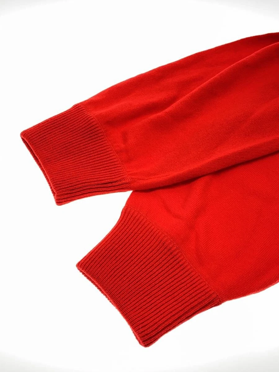 GUCCI 22AW Trifoglio Pullover Maglia Felpa con Cappuccio Lana Rosso Taglia L #EG AGA