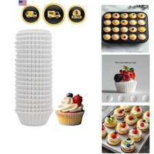 500 Counts Mini Cupcake Liners, White Muffin Baking Cups Liners
