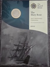 Royal Mint 2011 Mary Rose £2 Two Pound Coin Brilliant Uncirculated Sealed Pack