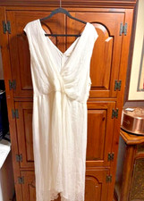 New~ Soft Surroundings Ivory Size 24W Flowing Maxi Wedding/Party Dress