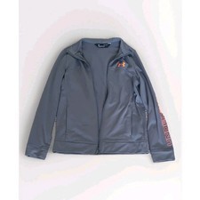 Under Armour Boys YLG Gray Full Zip Loose Fit Jacket Logo Pockets
