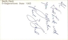 Paul Bard Signed 3x5 Index Card Cut Suns Autograph Den