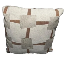 New Geometric Decorative Throw Pillow 18x18 Earth Tone Squares Accent Cushion