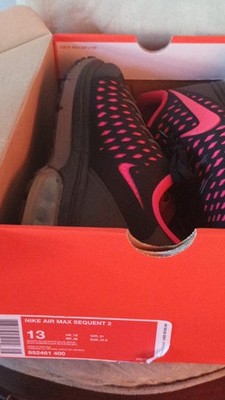 Nike Air Max Sequent 2 Men's Black Pink Athletic Sneakers 852481-600