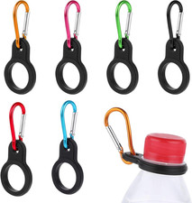 6 Pack Silicone Water Bottle Carrier Clips Carabiner D Ring Hiking Hook