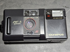 Tested Olympus AF-1 QUARTZDATE Black Point  Shoot 35mm Film Camera f/2.8 JAPAN