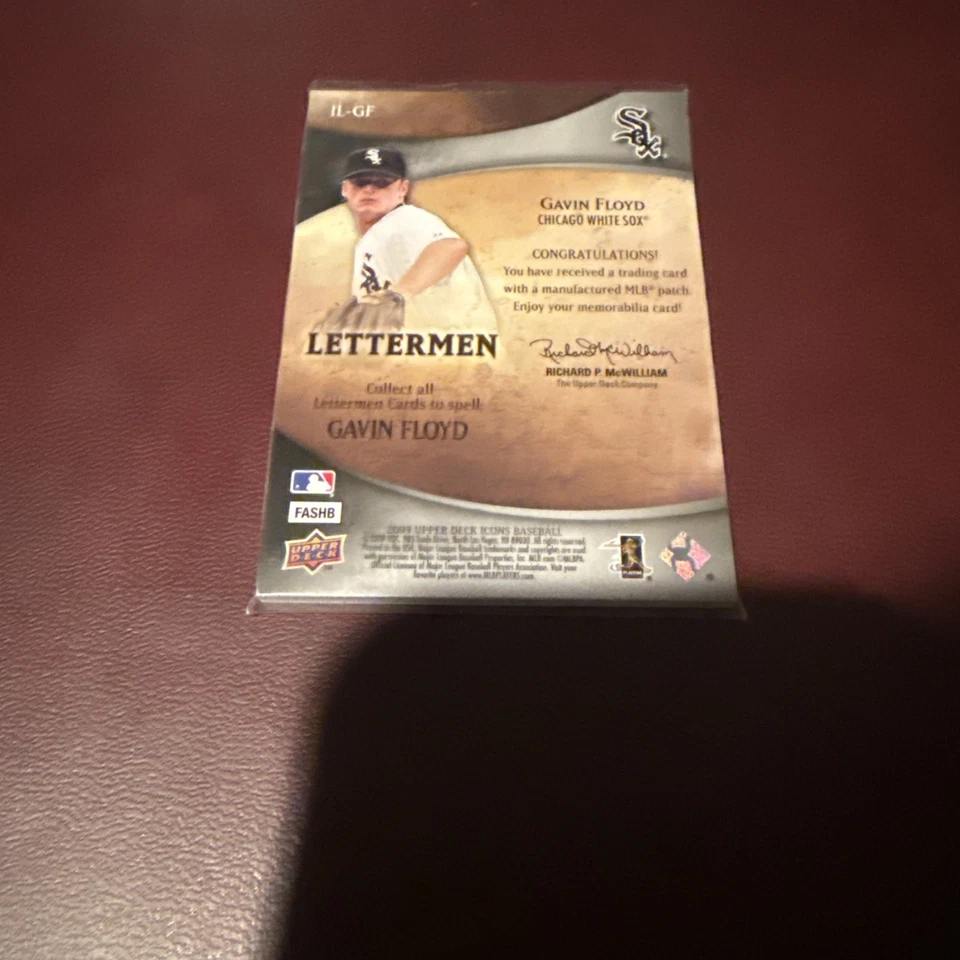 Upper Deck Icons Lettermen 2009 Gavin Floyd White Sox Parch 42/45 (letra F) 🔥 Foto 2 de 3
