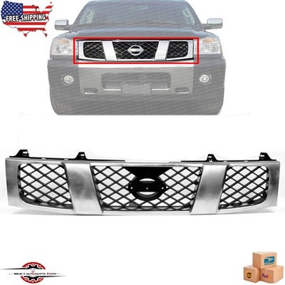 Fits 2004-2007 Nissan Titan New Front Grille Chrome & Black NI1200210 623107S200