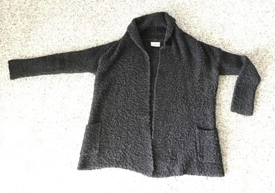 Damen Strickjacke GANNI, dunkelgrau, Größe L, Schalkragen, Taschen 