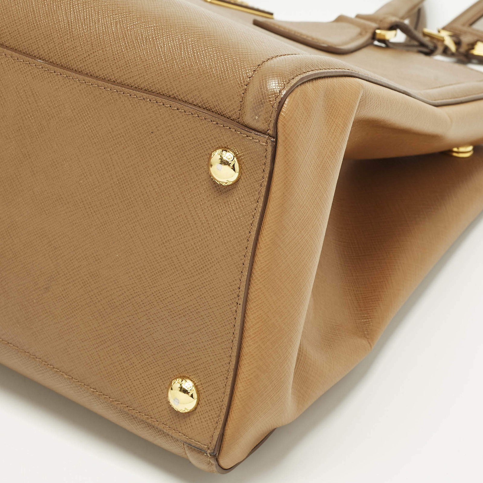 Prada Gardeners Tan Saffiano Lux Leather Tote thumbnail 13