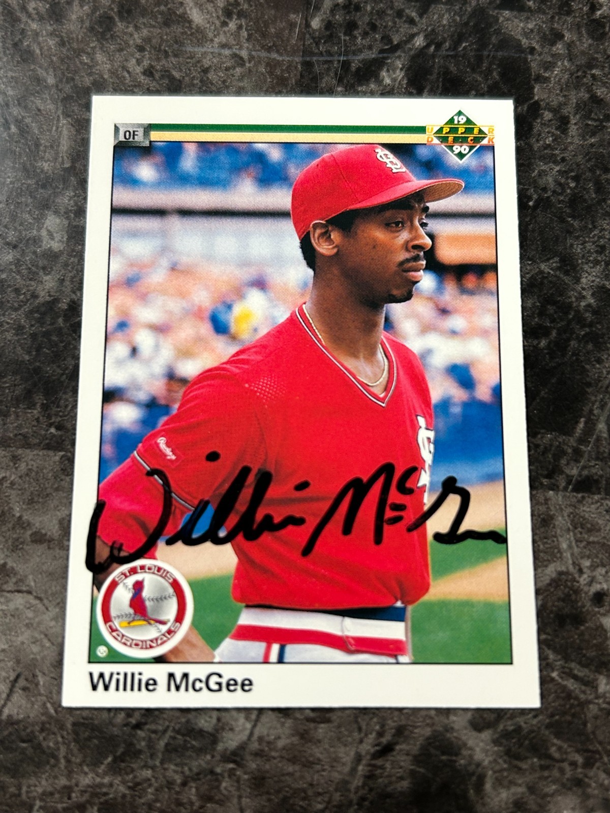1990 Upper Deck - Willie McGee #505 TTM Auto @QF04