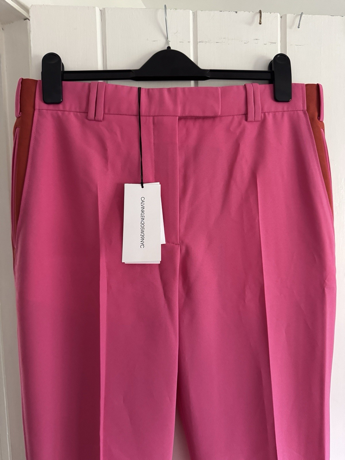Brand New Calvin Klein Runway Mid Rise Fuchsia Pink Slim Leg Trouser UK 16 image 3