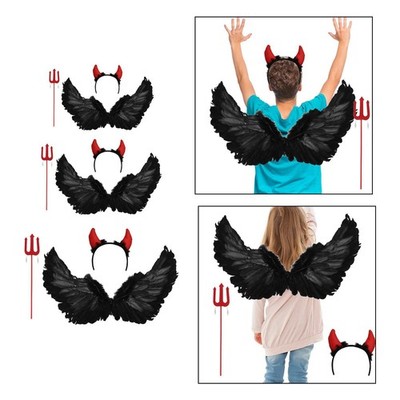 Feather Wing Triangle Fork Headwear Set für Stage Performance Party Supplies