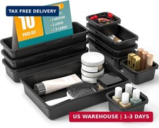 10 PCS Drawer Organizer Set, 4 Size Makeup Drawer Divider Organizer
