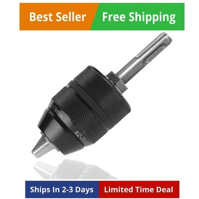 1/2-Inch Keyless Drill Chuck with SDS Plus Shank Adapter   1.5-13mm 1/16'' - 1...