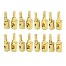 8PC Car Audio Power/Ground 4 Gauge to 8 Amp Input Reducers 8PCS Gold