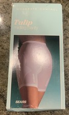NEW White Tulip Midleg Panty XL Girdle Garter Stretch Sheer Vintage NIB