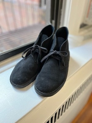 Clarks Originals Desert Boots Black Suede Men s Size 9.5 M Crepe Sole Classic