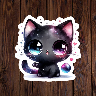 Kawaii Cat sticker vinyl decal cute kitten heart novelty mug car