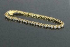 8.10 CT Coupe Ronde Moissanite Femmes Tennis Bracelet En 14K or Jaune Plaqué