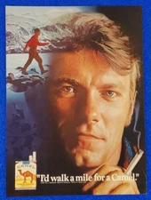 1971 CAMEL CIGARETTE ORIGINAL PRINT AD "I'D WALK A MILE FOR A CAMEL" SHIPS FREE