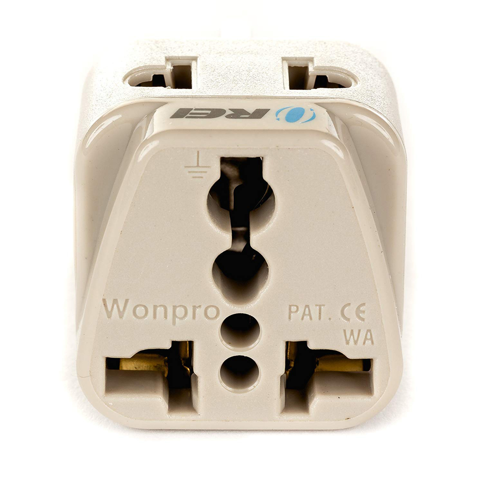 OREI 2 in 1 Australia Travel Adapter Plug - US to China Type I - Grounded -Beige
