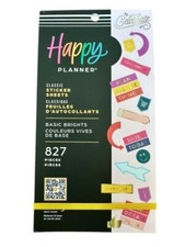 Happy Planner Sticker Pack 10 Sheets 827 Stickers Basic Brights Theme New