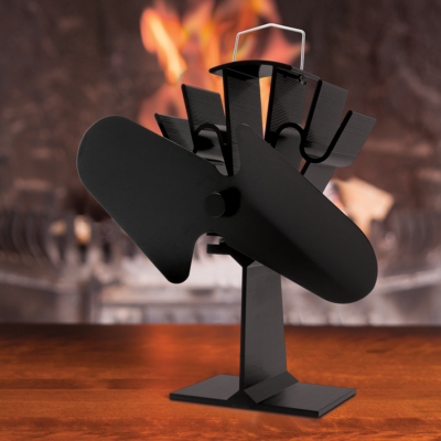 2/4 Blades Stove Fan for Fireplace Wood Log Burner Heat Powered  Eco-Friendly Fan | eBay