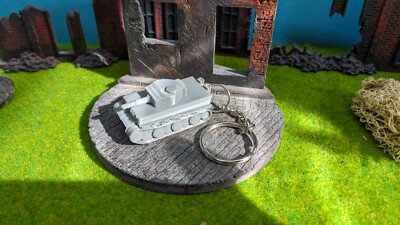 TOGEVAL 2x Panzer Schlüsselanhänger - Antik Zinn & Bronze Modell 12cm