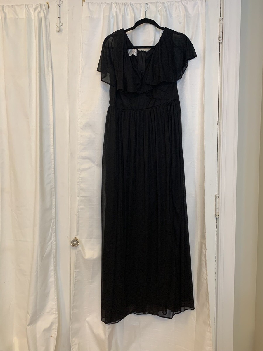 Azazie Jael Black Bridesmaid Dress Pre Owned Custom Size Approx 16
