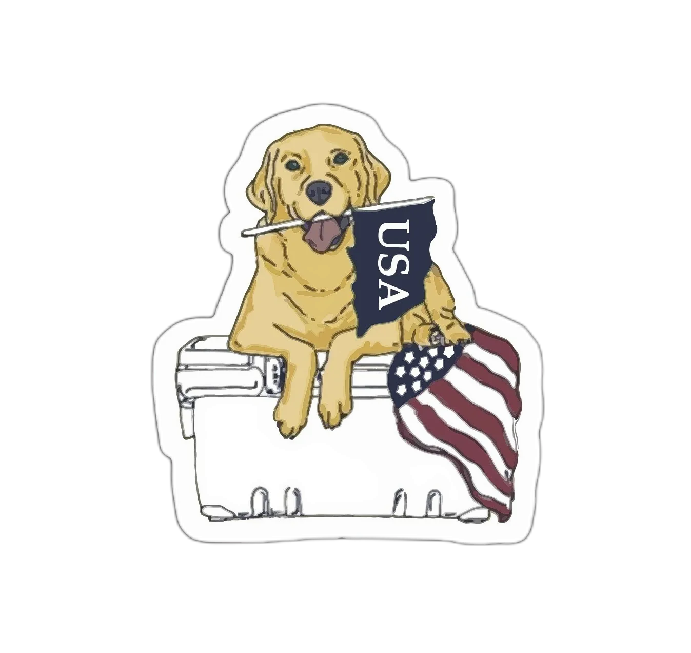 Fun Dog on Cooler Vinyl Sticker Decal