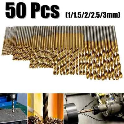 50 x HSS TITAN Spiralbohrer set Metallbohrer Bohrer 1mm 1,5mm 2mm 2,5mm 3mm - Bild 1 von 4