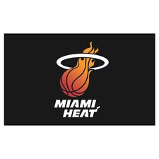 MIAMI HEAT BLACK W/BASKETBALL 3X5 FLAG