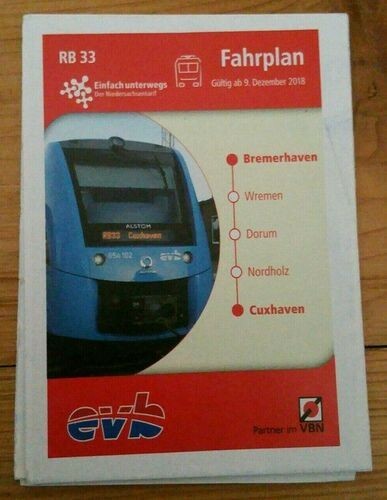 Fahrplan Bremerhaven Cuxhaven evb von 2019 - Bild 1 von 1